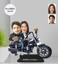 Kişiye Özel Mortorcu Sevgili Ahşap Eco Biblo -3