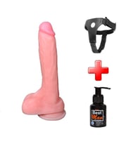 OdinsShop 20,5 cm Belden Bağlamalı Realistik Penis + Kemer + Kayganlaştırıcı Hediyeli