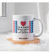 Öğretmenler Günü İçin Kişiye Özel Porselen Kupa Bardak - BY-KP-0000299 (Beyaz)