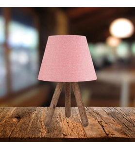 ArtGift Tasarım Luce Üç Ayaklı Ahşap Ayaklı Abajur Kumaş Başlık