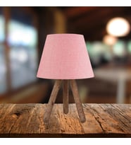 ArtGift Tasarım Luce Üç Ayaklı Ahşap Ayaklı Abajur Kumaş Başlık
