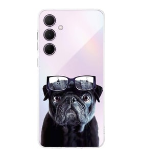 PrintiFy Samsung Galaxy A56 ile Uyumlu Köpek 3 Kamera Korumalı Şeffaf Kılıf