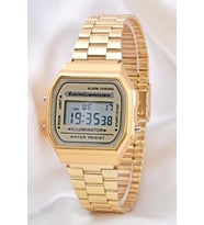 Sarı Renk Kare Dijital Vintage Retro Unisex Kadın Saat ST-304128