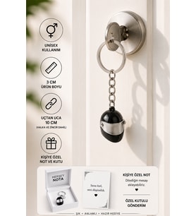 Siyah Kask Figürlü Anahtarlık Unisex Metal Anahtarlık
