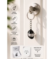 Siyah Kask Figürlü Anahtarlık Unisex Metal Anahtarlık