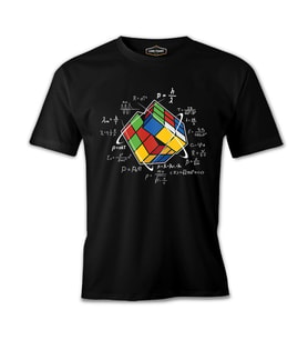 Rubik Cube - Matematik Siyah Erkek Tshirt