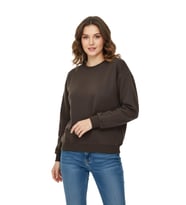 Kadın Spor Sıfıryaka Sweatshirt BGL-ST05061 (Kahverengi)
