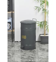 Pedallı Metal Galvaniz Mutfak Banyo Kapaklı Çöp Kovası 30 Lt Antrasit