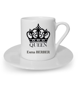 İsme Özel Türk Kahvesi Fincanı Seti - Queen