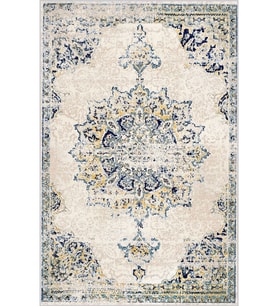 Eliana Home Baskılı, Yıkanabilir Kaymaz Taban Salon Halısı LNA0798 100x150 cm (Lacivert)