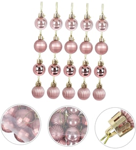 Yılbaşı Çam Ağacı Süsü Rose Top 3 cm 24'lü