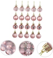 Yılbaşı Çam Ağacı Süsü Rose Top 3 cm 24'lü