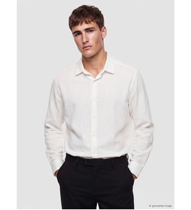 LCW Vision Beyaz Regular Fit Armürlü Erkek Gömlek