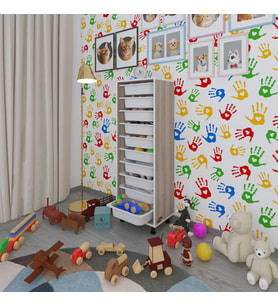 Kenzlife sepetli mutfak dolabı ruberu crd 134x45x30 banyo oyuncak çamaşır beyaz 10 lu sepet (Karışık)