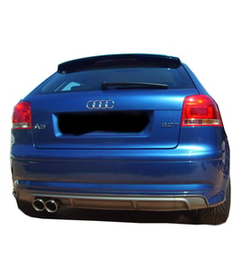  Audi A3 8P S3 2005 - 2008 2 Kapı Arka Tampon Eki - Difüzör (Plastik)