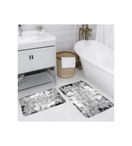 Rovigo Home Dijital Baskılı 2'li Banyo paspas Takımı RVG5117 (Gri)