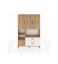 Arges Dolap 7 Raflı 2 Çekmeceli 5 Kapaklı 132x30x195 Çam-Çam/Aytaşı