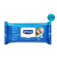 Canped Hasta Vücut Perine Temizleme Islak Mendil Havlu 48 Yaprak XL (18 Li Set) Plastik Kapaklı