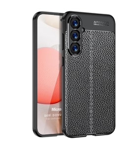 Microsonic Samsung Galaxy S24 Kılıf Deri Dokulu Silikon Siyah