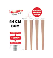 4'lü 44 Cm Doğal Ahşap Ayak Konik Masa-sandalye-tabure- Sehpa Ayağı