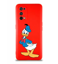 Realme 7 Pro Soft Premier Kapak Donald Duck-D Tasarımlı Silikon Kılıf - Kırmızı (Şeffaf)