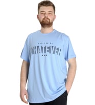 Mode XL Büyük Beden Erkek T-shirt WHATEVER 23148 Mavi