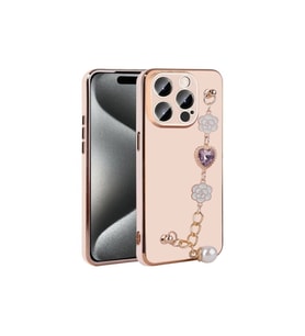 Apple iPhone 15 Pro Uyumlu Kılıf El Tutamaçlı Kamera Korumalı Zore Taka Silikon Kapak (Pembe)