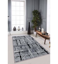 Gri Spor Kaymaz Tabanlı Makinede Yıkanabilir Halı AR481 - 100 x 160 cm