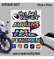 sosyal medya fenomen sticker - Oto cam bagaj yazıları set - hologram etkili - renk değiştiren yeni nesil lüks sticker etiket setleri