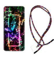 Samsung A23 A31 A32 A50 A51 A52 A53 A70 Kılıf Boyun Asklı Rasta Silikon Butterfly Neon 1684