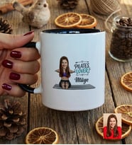 Kişiye Özel Karikatürlü Pilates Lover Kupa Bardak Doğum Günü Hediyesi