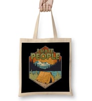 Cute & Funny I Hate People Camping In Nature Pun Bez Çanta Uzun Saplı