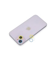 Uray store Apple iPhone 13 Renkli Kamera Lens Koruma Cam - Sarı-Mavi