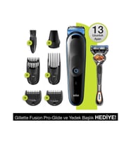 Braun MGK5245 Şarjlı Erkek Bakım Kiti 7in1 Kablosuz Şekillendirici + Gillette Fusion ProGlide
