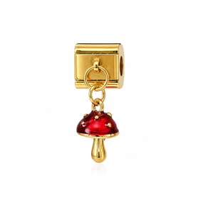 CM Jewelry Mantar Desenli Gold İtalyan Bileklik Charm
