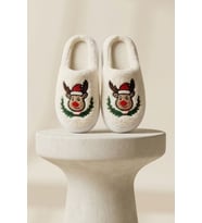 Unisex Ultra Hafif Yumuşak Peluş Kaymaz Taban Anne Çocuk Misafir Gri Leopar Desenli Ev Terliği 5808