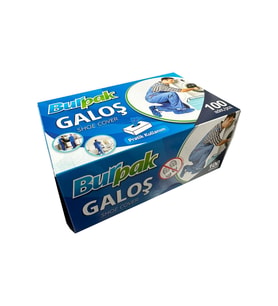 Burpak Tek Kullanımlık Kalın Pratik Kutulu Galoş - Mavi - 100 Adetlik 1 Paket