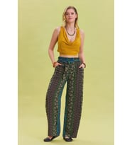 Beli Lastikli Kuşak Detaylı Yazlık Pantolon (Çok Renkli)