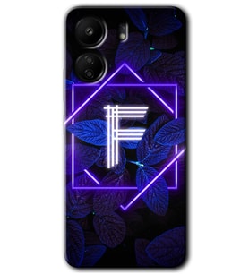 Xiaomi Redmi 13C Kılıf HD Desen Baskılı Kılıf - Dark Neon Yaprak F Harfi