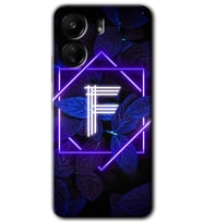 Xiaomi Redmi 13C Kılıf HD Desen Baskılı Kılıf - Dark Neon Yaprak F Harfi