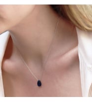 Lapis Taşlı Damla Modeli Gümüş Kolye