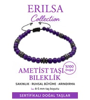 ertifikalı AAA+ Fasetli Terahertz ve Ametist Bileklik – İnce Model, Zihinsel Berraklık (Çok Renkli)