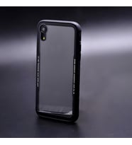 iPhone XR Kılıf Kenarları Silikon Arka Kısım Temperli Cam Craft Kılıf (Siyah)