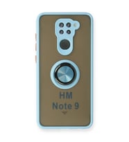 Xiaomi Redmi Note 9 Kılıf Montreal Yüzüklü Silikon Kapak - Buz Mavi