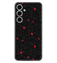 Samsung Galaxy S24 FE Kılıf Boutique Baskılı Resimli Siyah Kalp ve Ok Pcode -064