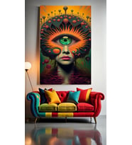 ACID GÖRSEL V2 Ev Duvar Salon Güzellik Salonu Ofis Dükkan Dekarasyon Kanvas Tablo (Çok Renkli)