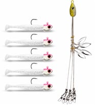 Valkyrie Alabama Rig Seti 1 Şemsiye 5 Jig Kafa 5 Silikon Yem Hazır Turna Levrek Avı Spinner Rig Takımı