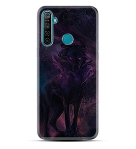 Realme 5i 5 Pro 6i 7 Pro 8 Kılıf Desemli Silikon Black Purple Wolf 1791