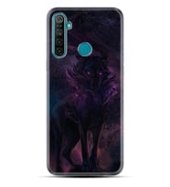 Realme 5i 5 Pro 6i 7 Pro 8 Kılıf Desemli Silikon Black Purple Wolf 1791