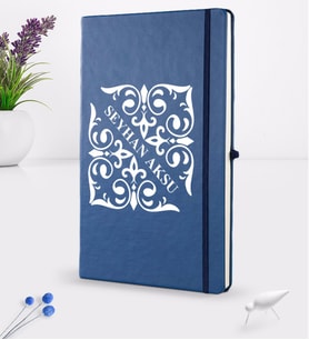 BK Gift Kişiye Özel İsimli Lacivert Termo Deri Defter 16x24cm Model 10